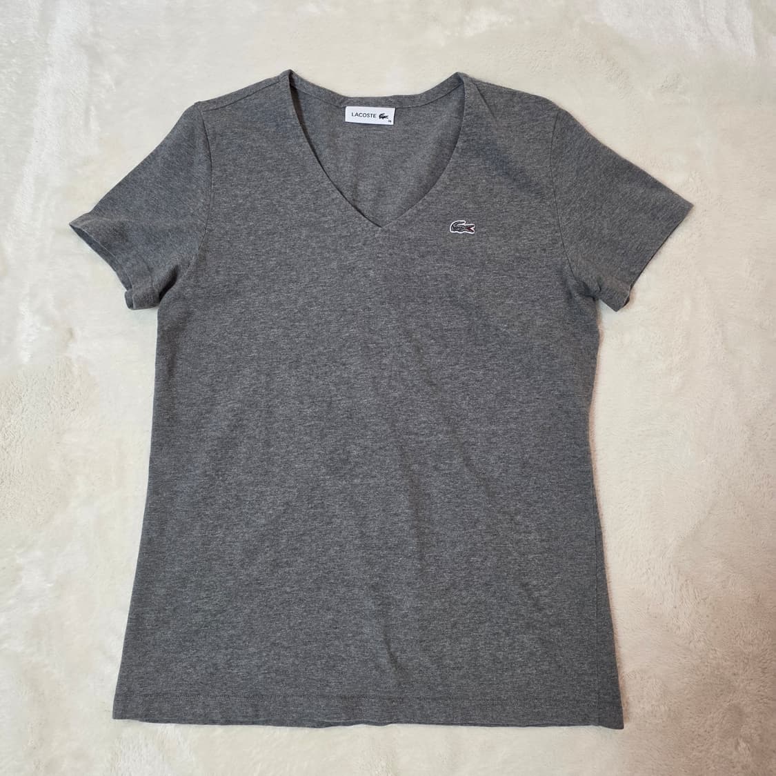 (100)여성 라코스테 슬림 브이넥 반팔 티셔츠 상품이미지1