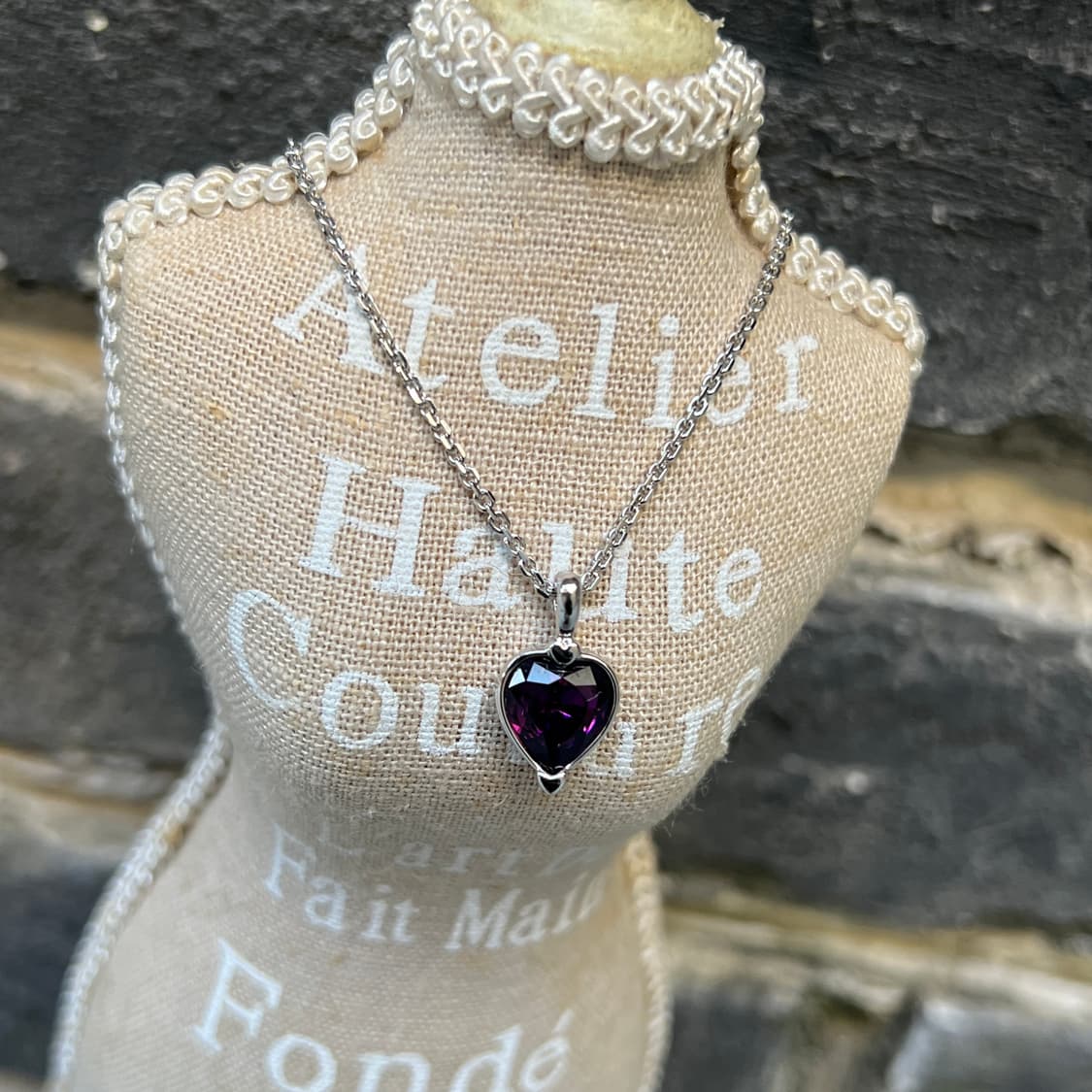 스와로브스키 바이올렛 하트 목걸이 상품이미지1