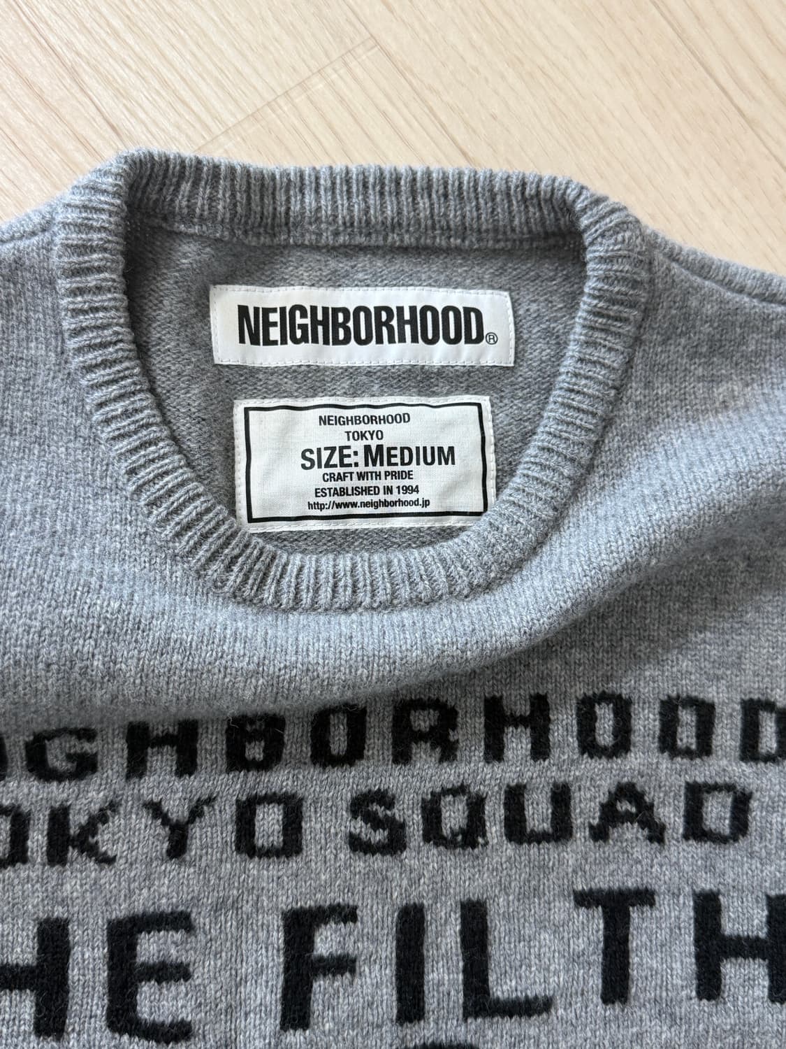 네이버후드 그레이 울니트 m사이즈 상품이미지2