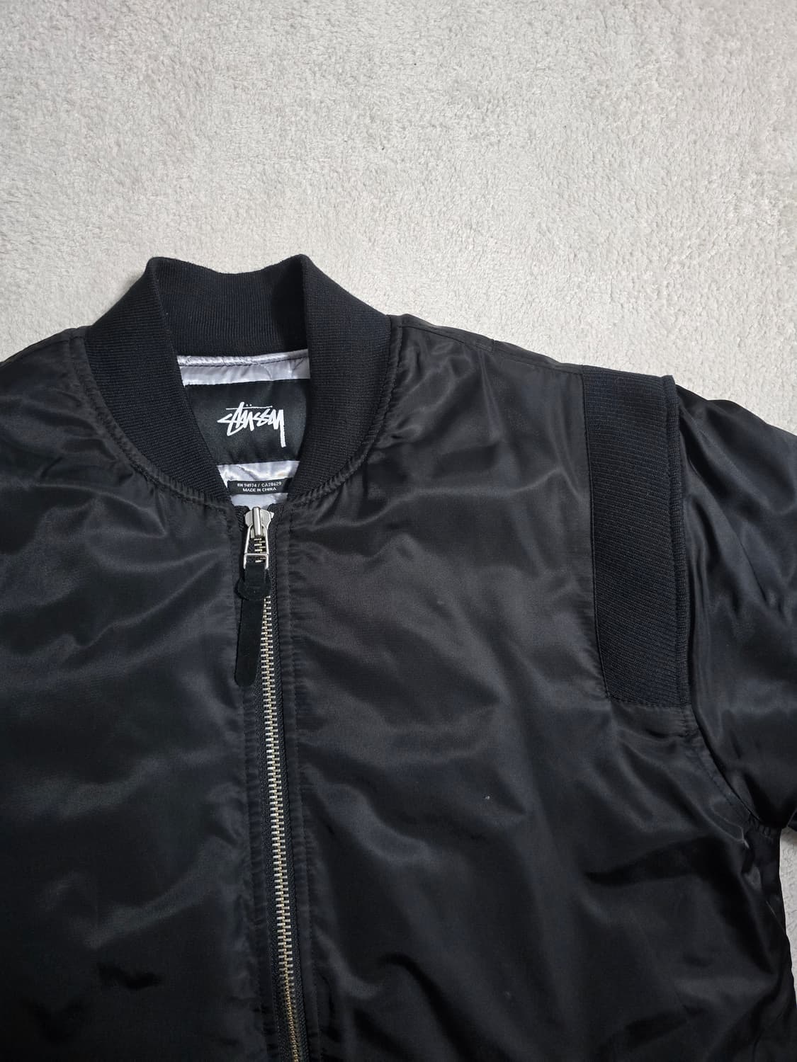 스투시 Stussy 왁스드 봄버 항공자켓 블랙 상품이미지7