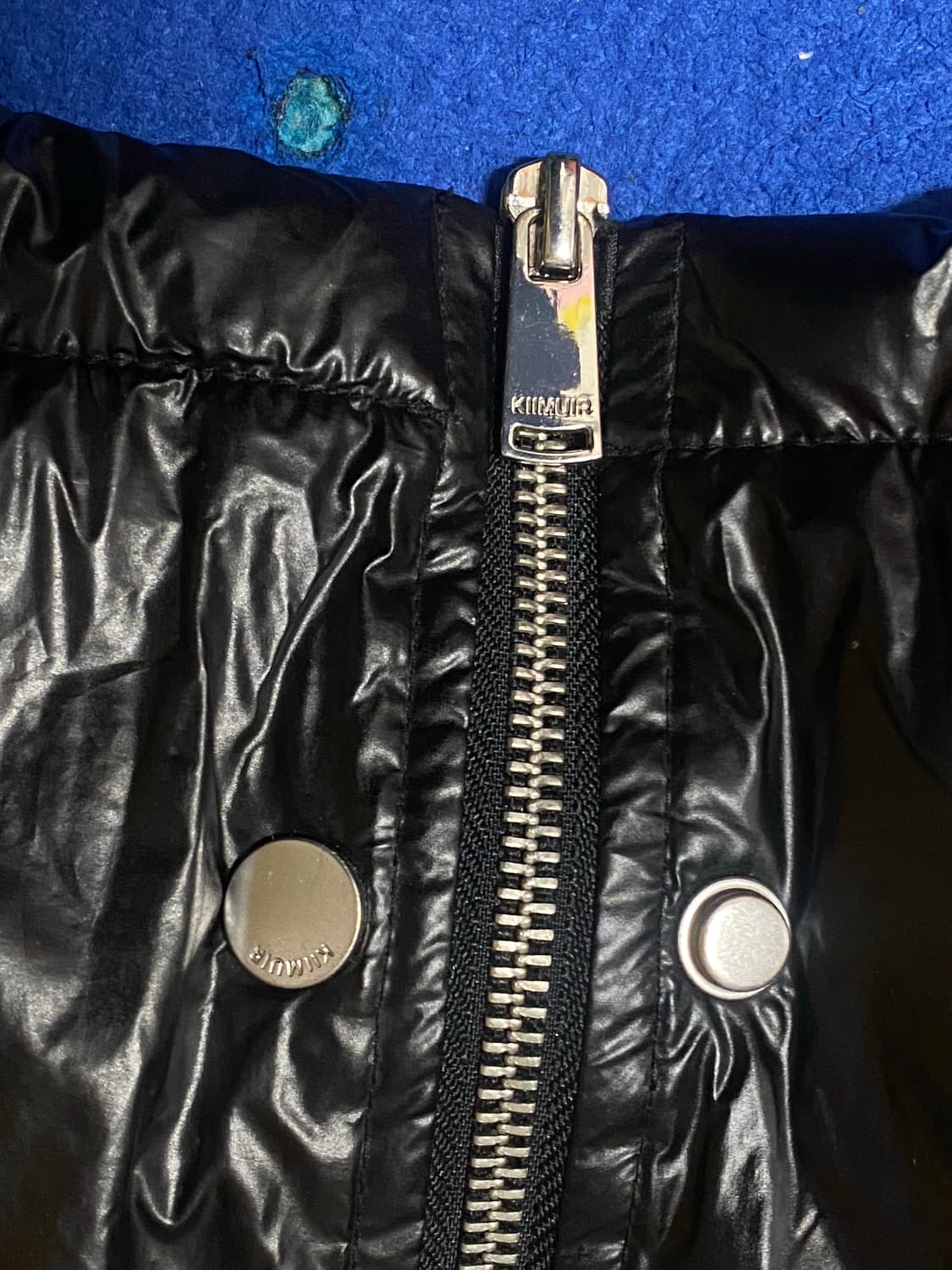 KIIMUIR 키뮤어 유광 릴렉스드 패디드 바이커 점퍼 블랙 XL 상품이미지4