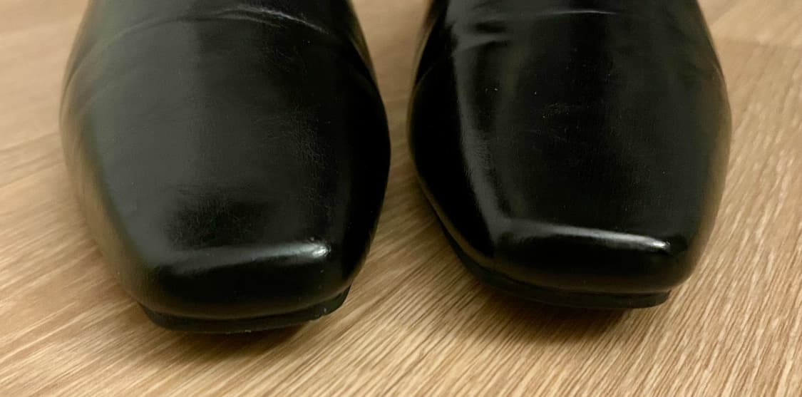 도매택/스퀘어 토 사이드 밴딩 플랫 (38/240) 상품이미지5