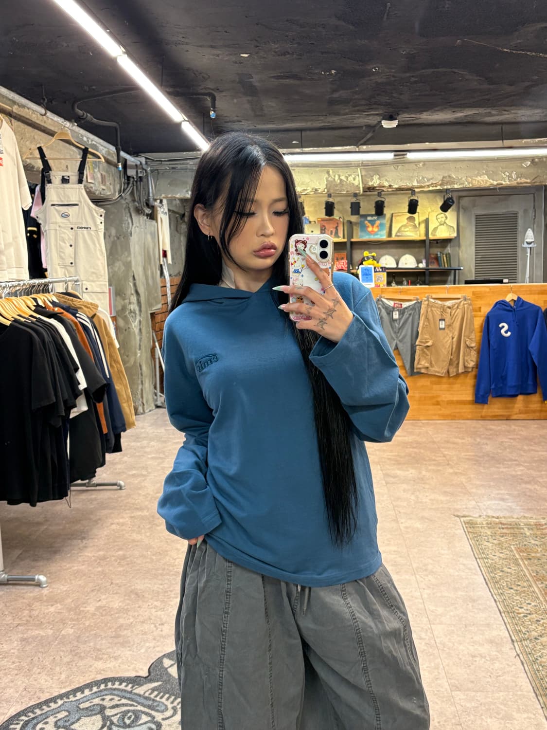 이미스 블루 후드티 #csz4275 상품이미지3