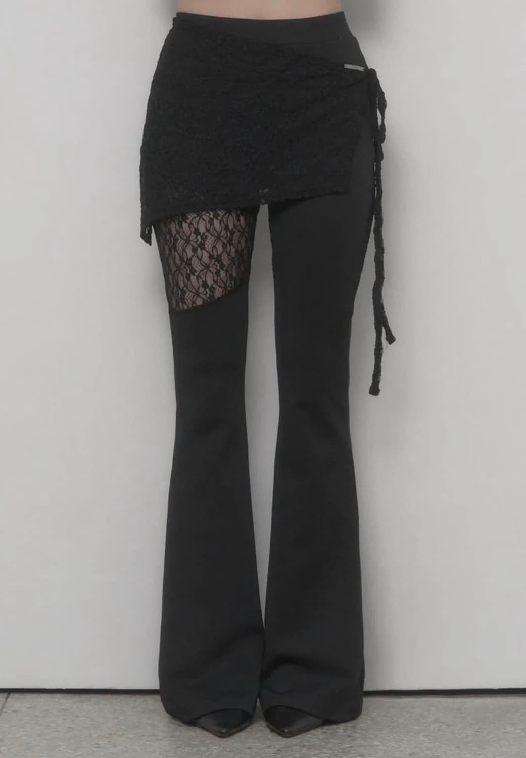 에트오소메 See Through Lace Lap Bootcut Pants 상품이미지1