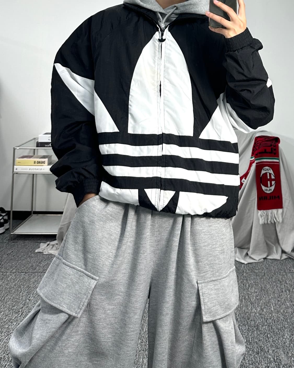 아디다스 빅로고 파이어버드 바람막이 L 상품이미지3