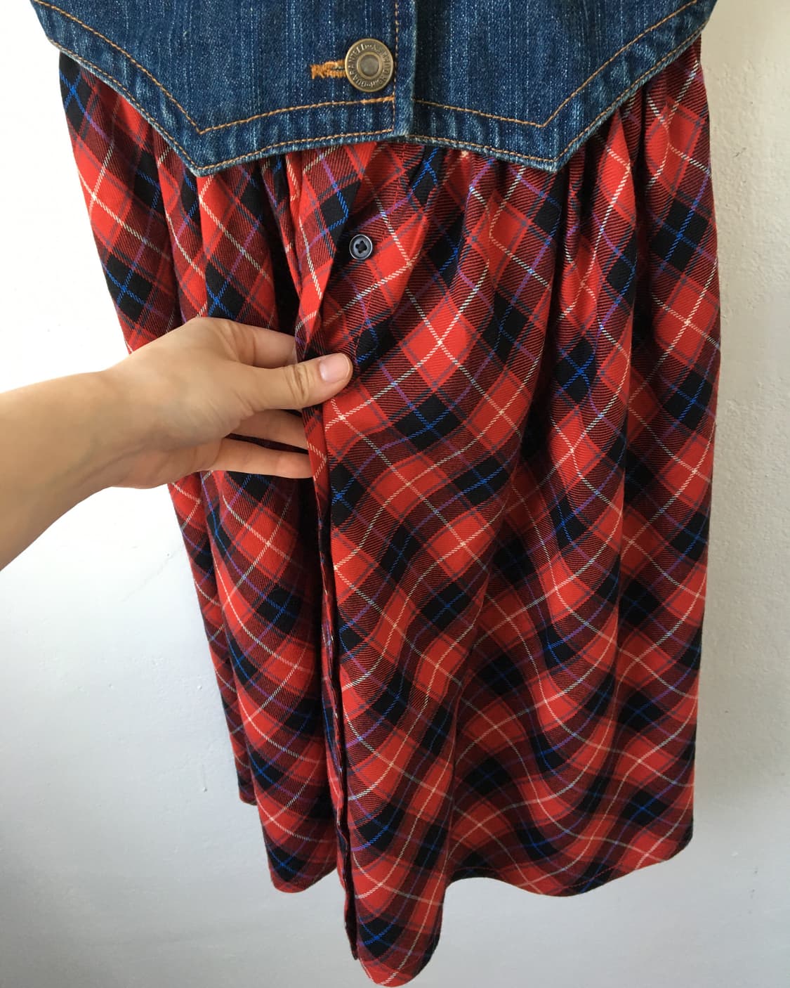 Skirt layered denim vest 상품이미지4