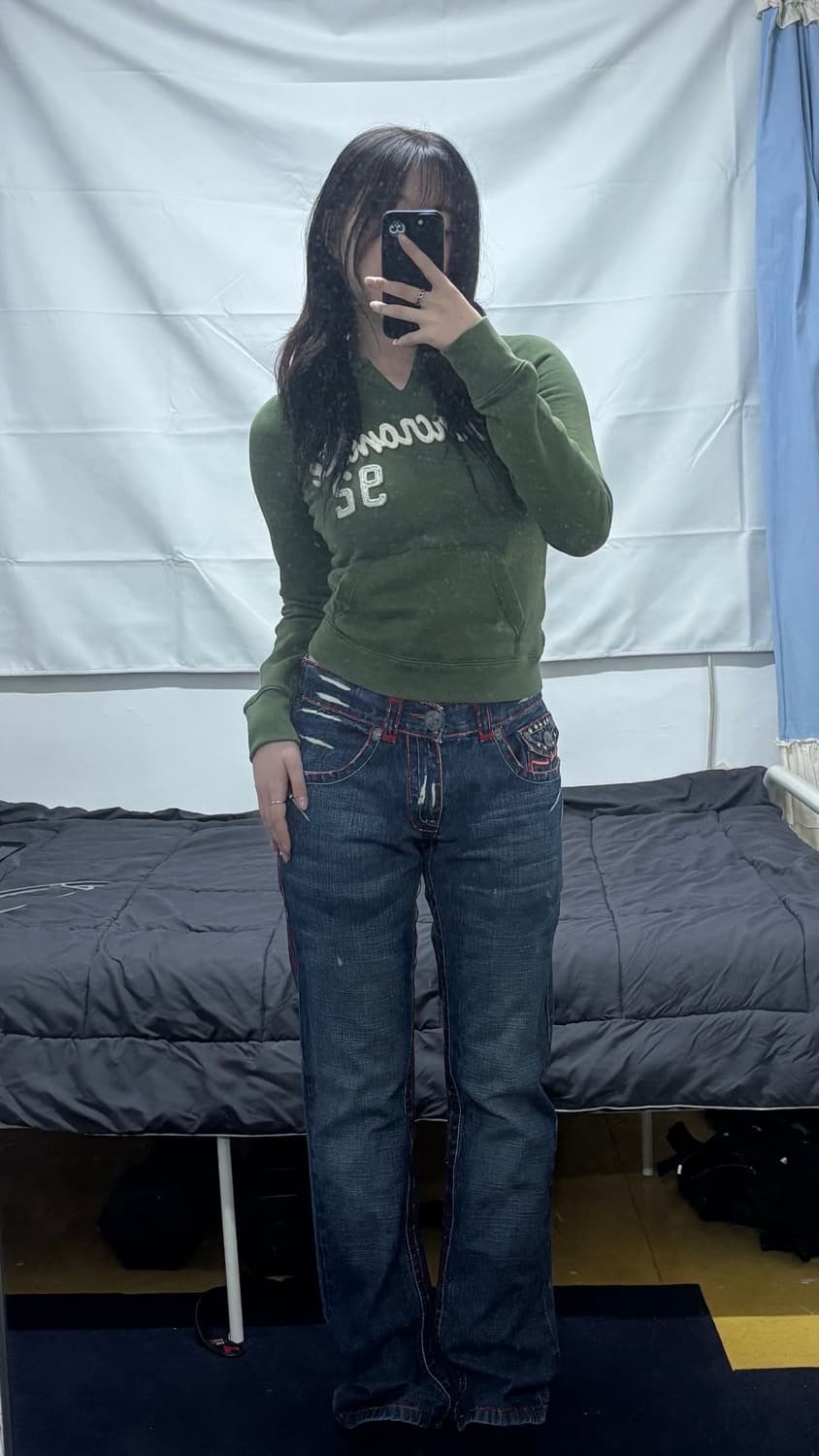 USA Y2K 라구나비치 멀티패치 큐빅 데님 팬츠 상품이미지2