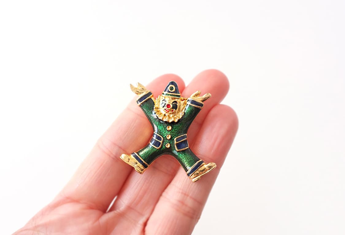 1980s 귀여운 삐에로 빈티지브로치 빈티지악세사리 상품이미지1