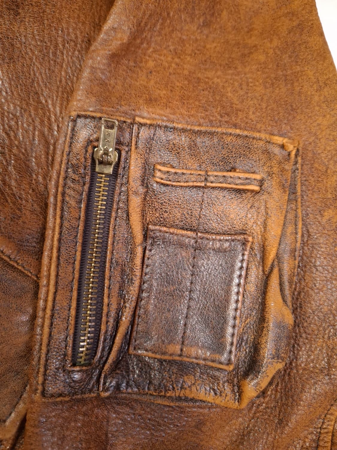 80's 국내산 Little Leathers 리얼레더 항공자켓 상품이미지6