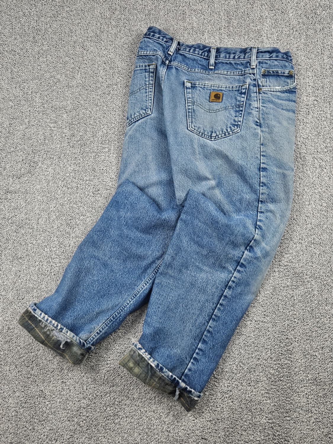 칼하트 헤비 플란넬 체크 데님 워크 팬츠 (34 X 30) / 10044 상품이미지3