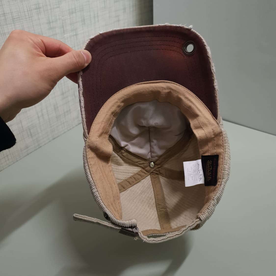 본더치 Y2K 타이거 카모 퀼티드 코듀로이 워싱 데미지 볼캡 희귀 상품이미지7