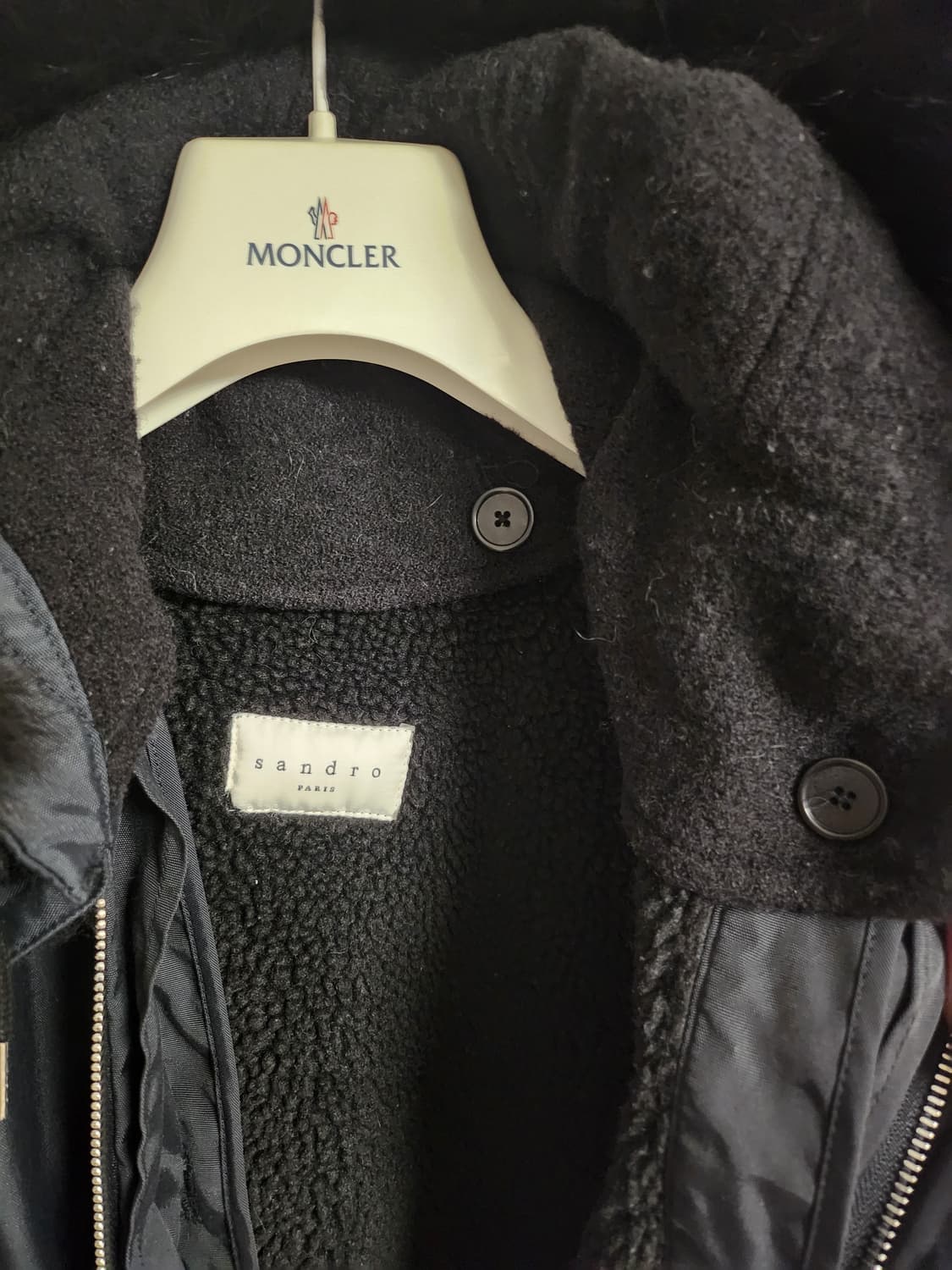 산드로  야상 누빔 코트패딩 다크네이비 상품이미지2