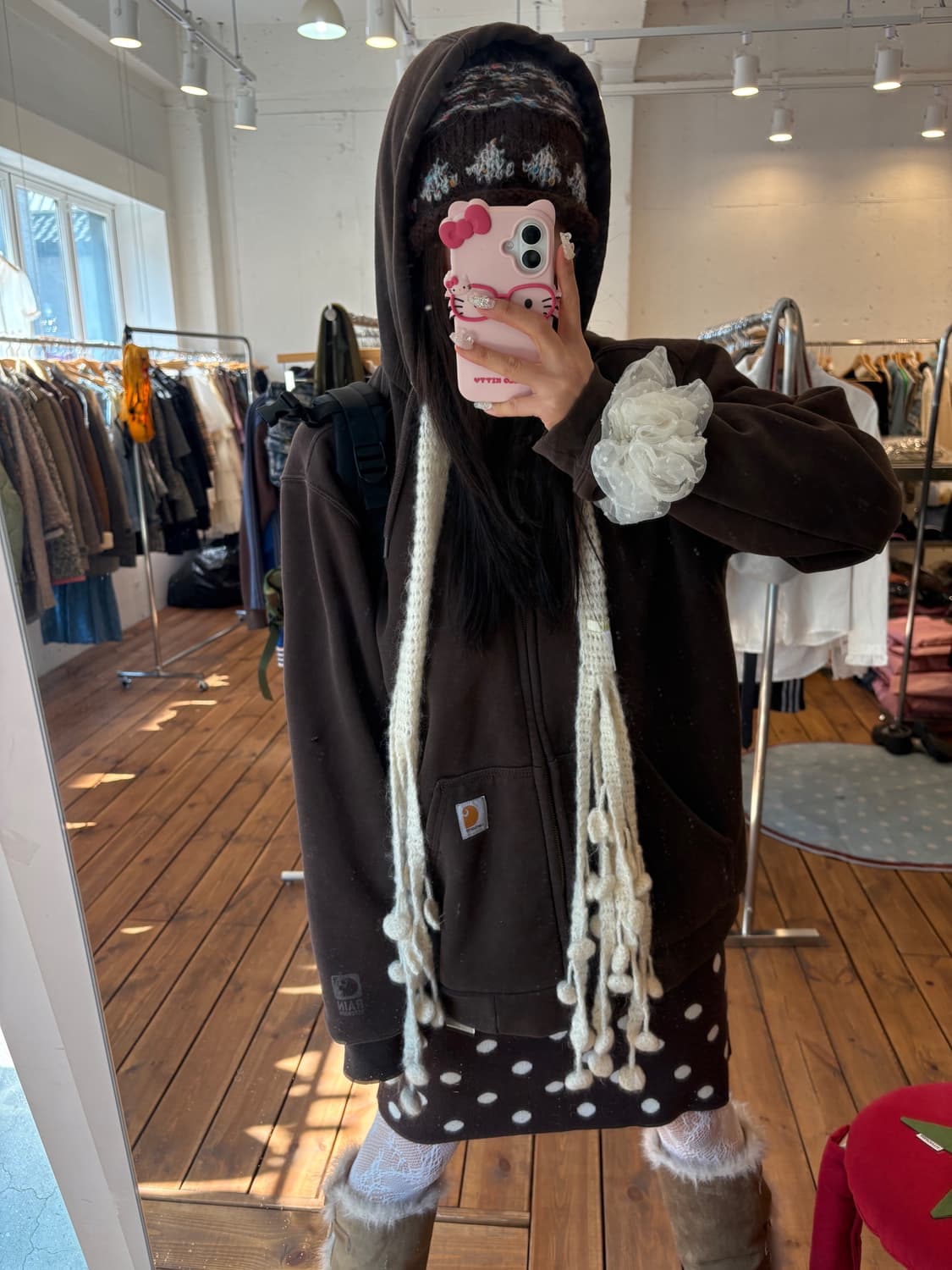 칼하트 써멀 초코 후드집업 상품이미지3