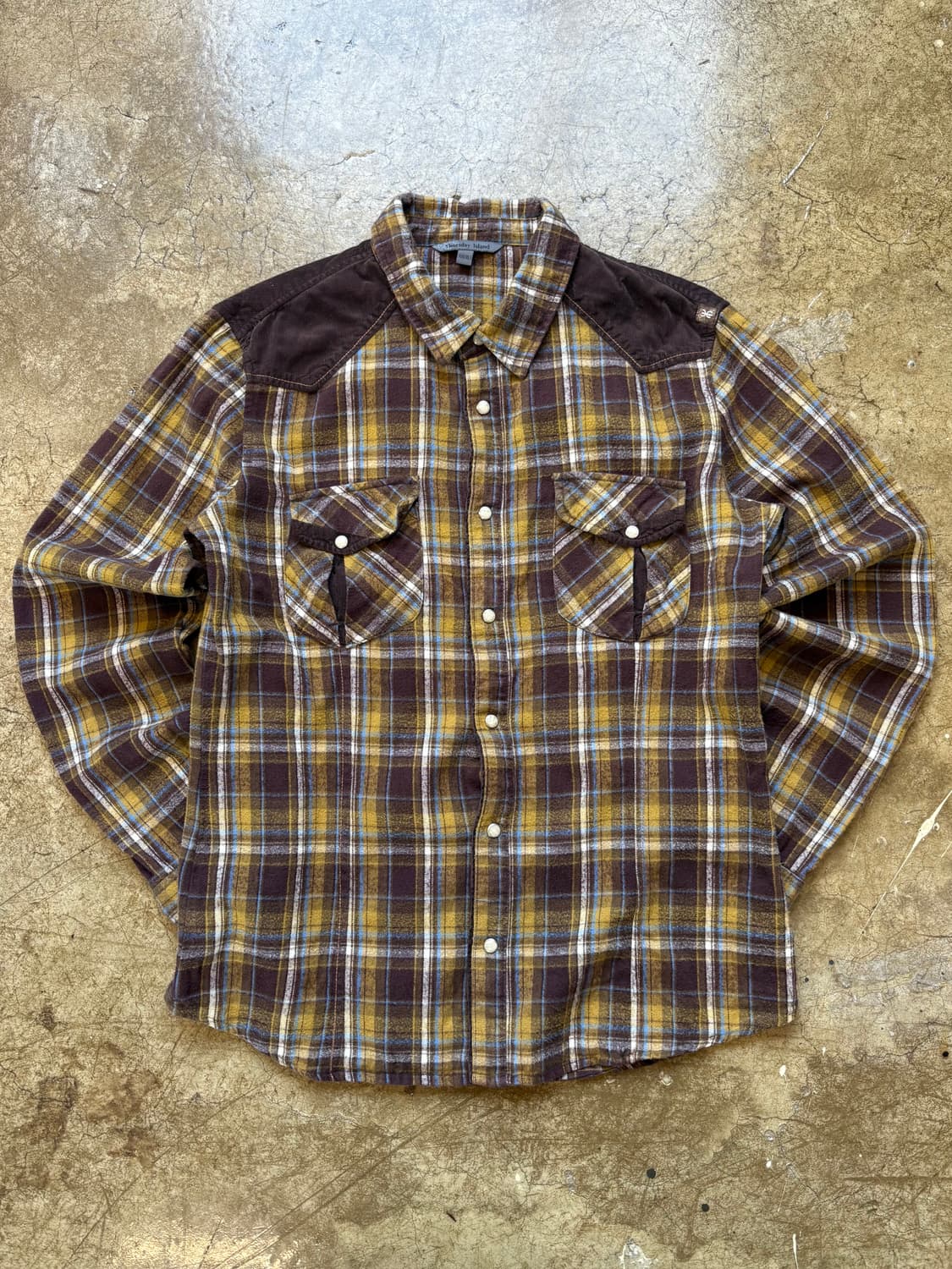 코듀로이 웨스턴 체크 플란넬 셔츠 상품이미지1