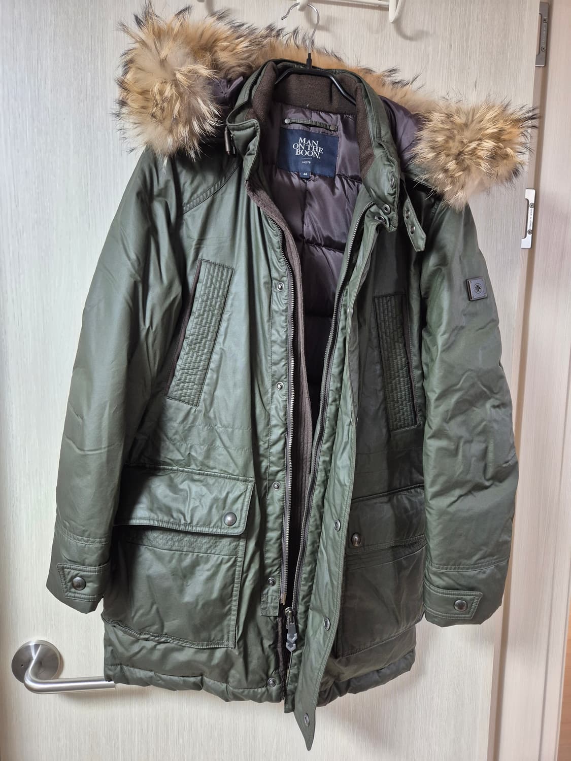 맨온더분 폭스퍼 코팅다운 46 패딩자켓 100  상품이미지1