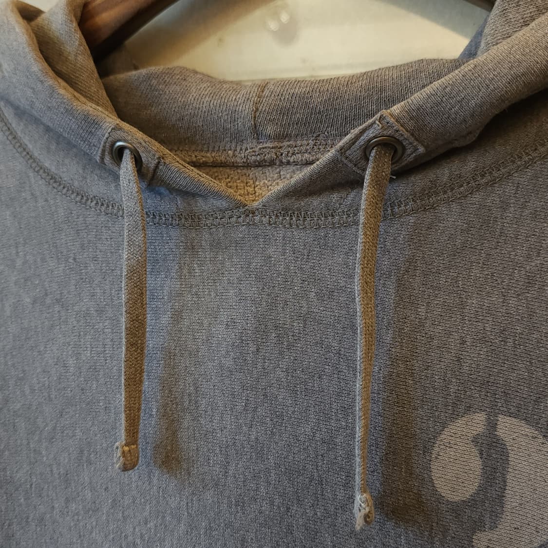 90s 올드갭 리버스위브 후드 스웻셔츠 그레이 레터링 m 상품이미지5