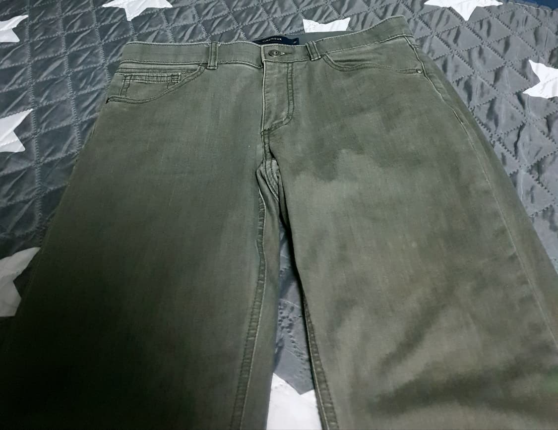 다니엘크레뮤 스판 밴딩 데님팬츠 연카키 (32) 상품이미지2