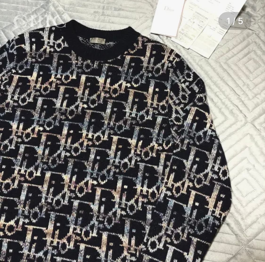 디올 오블리크 자카드 울 니트 (멀티컬러,한정판) 상품이미지1