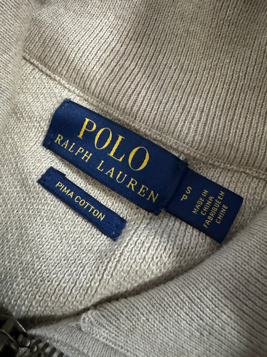 여성 폴로 랄프로렌 피마 코튼 와플 반집업 니트 S 상품이미지3
