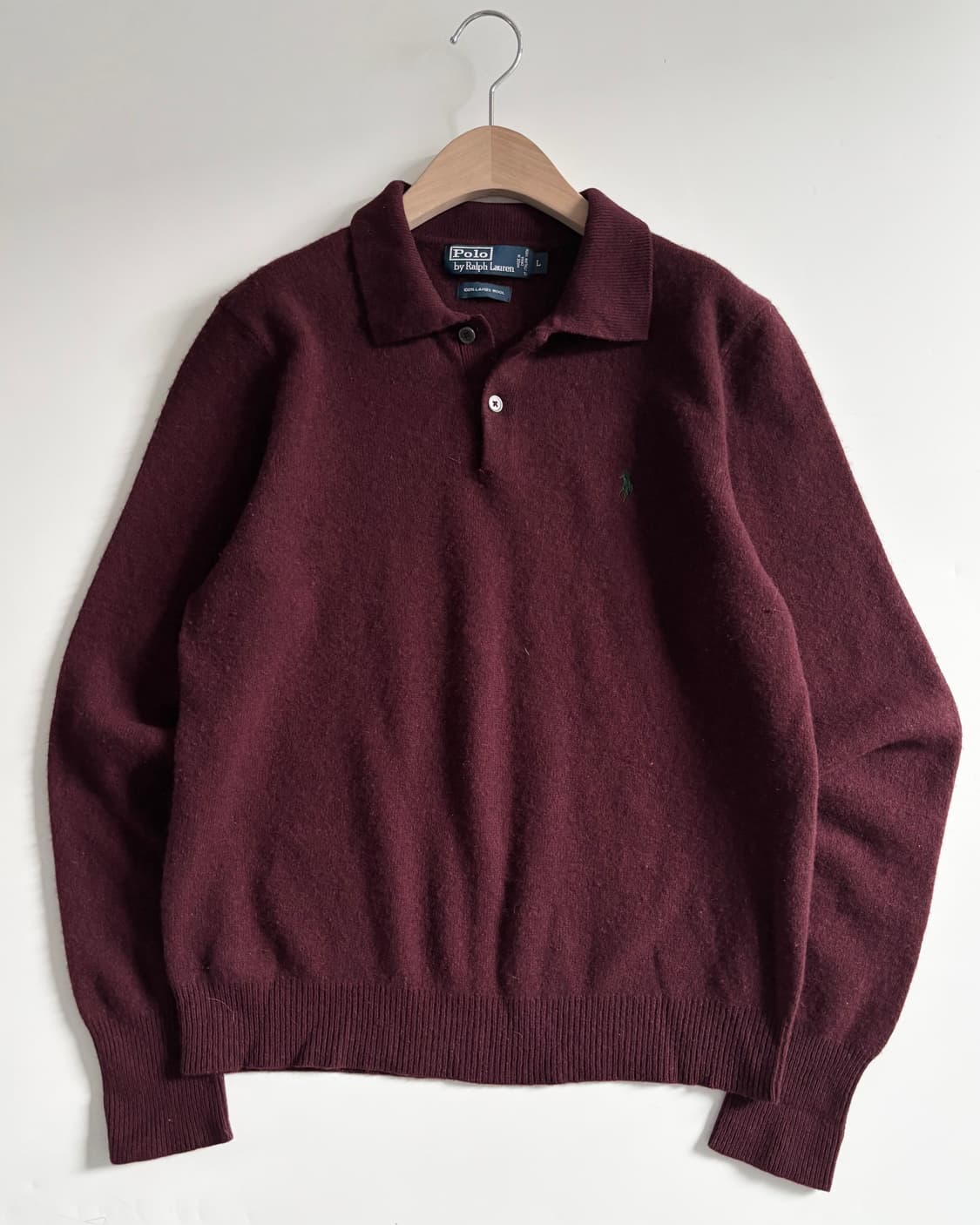 Polo 폴로 랄프로렌 램스울 버건디 카라 니트 상품이미지1