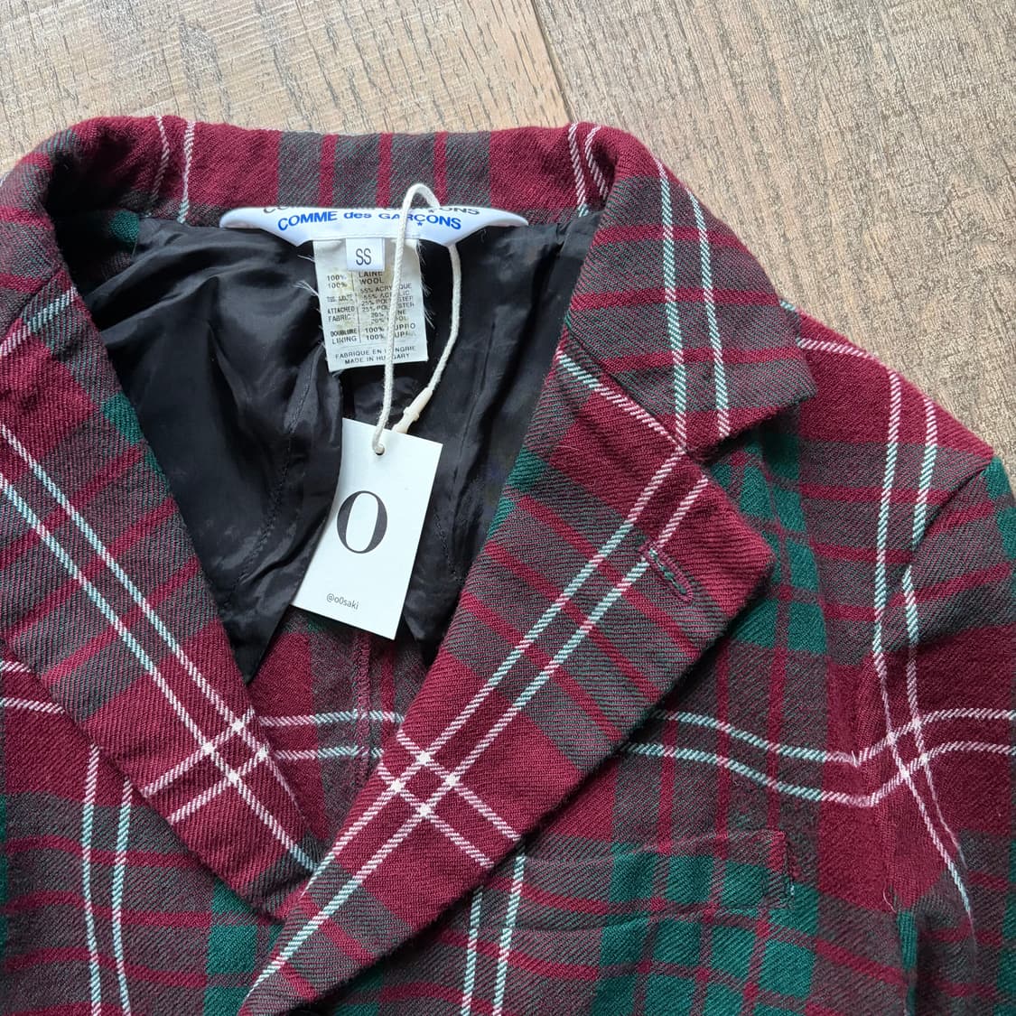 Check Round Cut Wool Jacket 상품이미지4