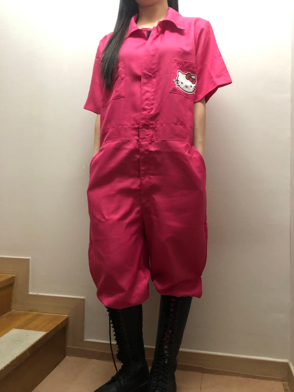 빈티지 헬로키티 핫핑크 점프수트 상품이미지3