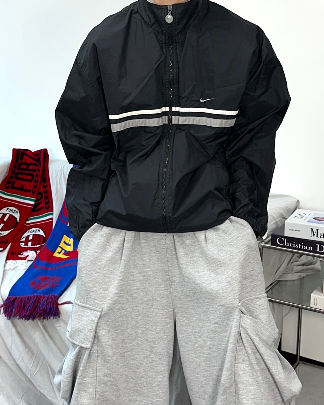 나이키 블랙 올드스쿨 바람막이 M 상품이미지1