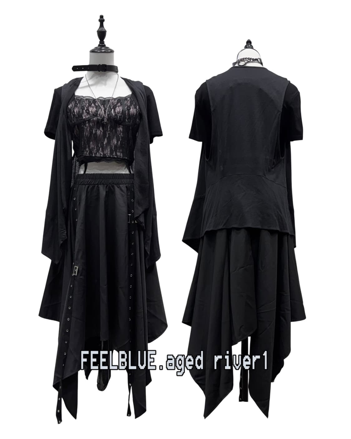 Goth Fairy Lace Skirt Set 펑크 고스페어리 3pcs 상품이미지1