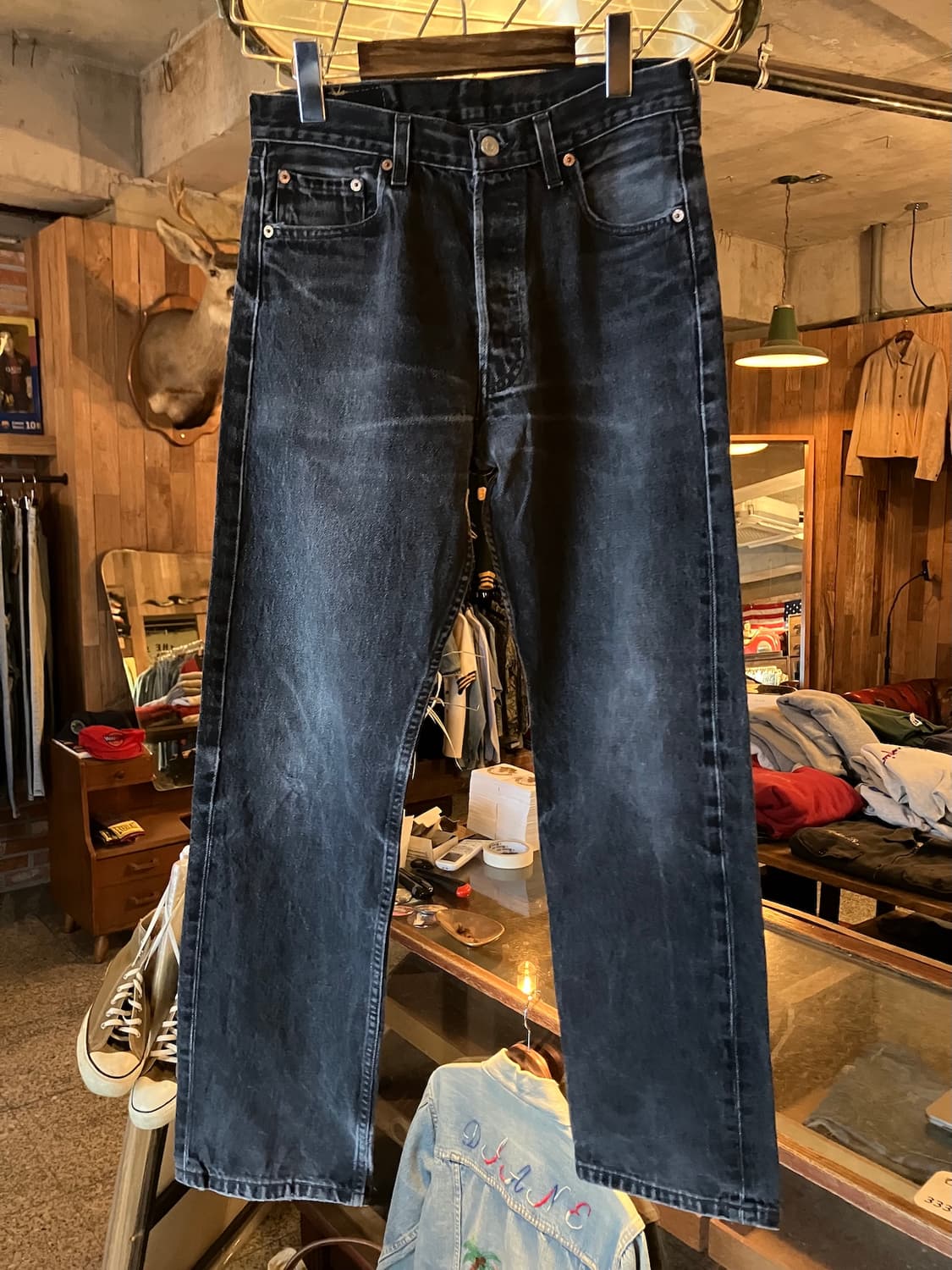 90s USA Levis 501 0660 Black Denim Pants 상품이미지2