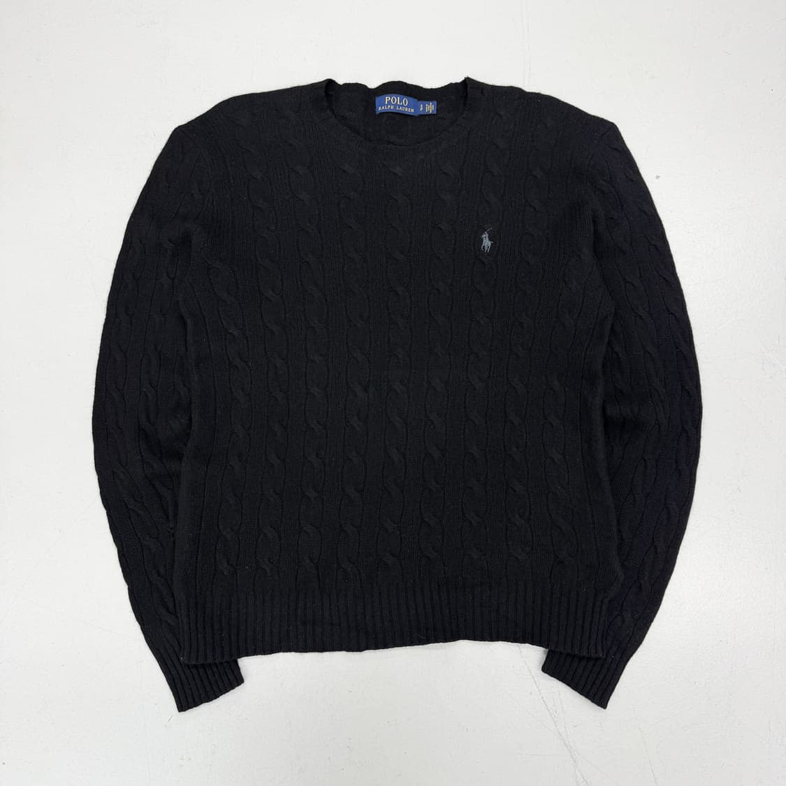 폴로 신형 포니 꽈배기 니트 블랙 상품이미지2