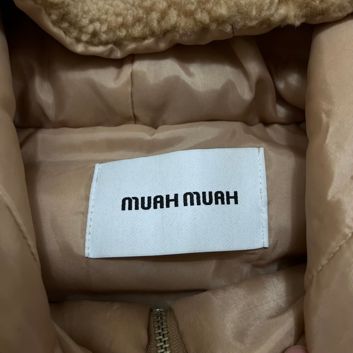 무아무아 양털 뽀글이 후리스 후드자켓 [베이지] M/95 상품이미지5