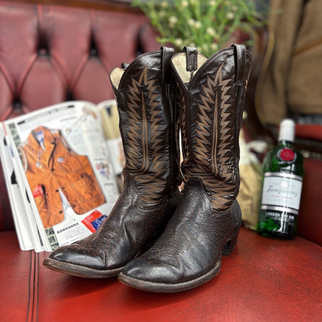 80s 카우보이 부츠 헤리티지 스크롤 패턴 로데오 웨스턴 부츠 N570 상품이미지1