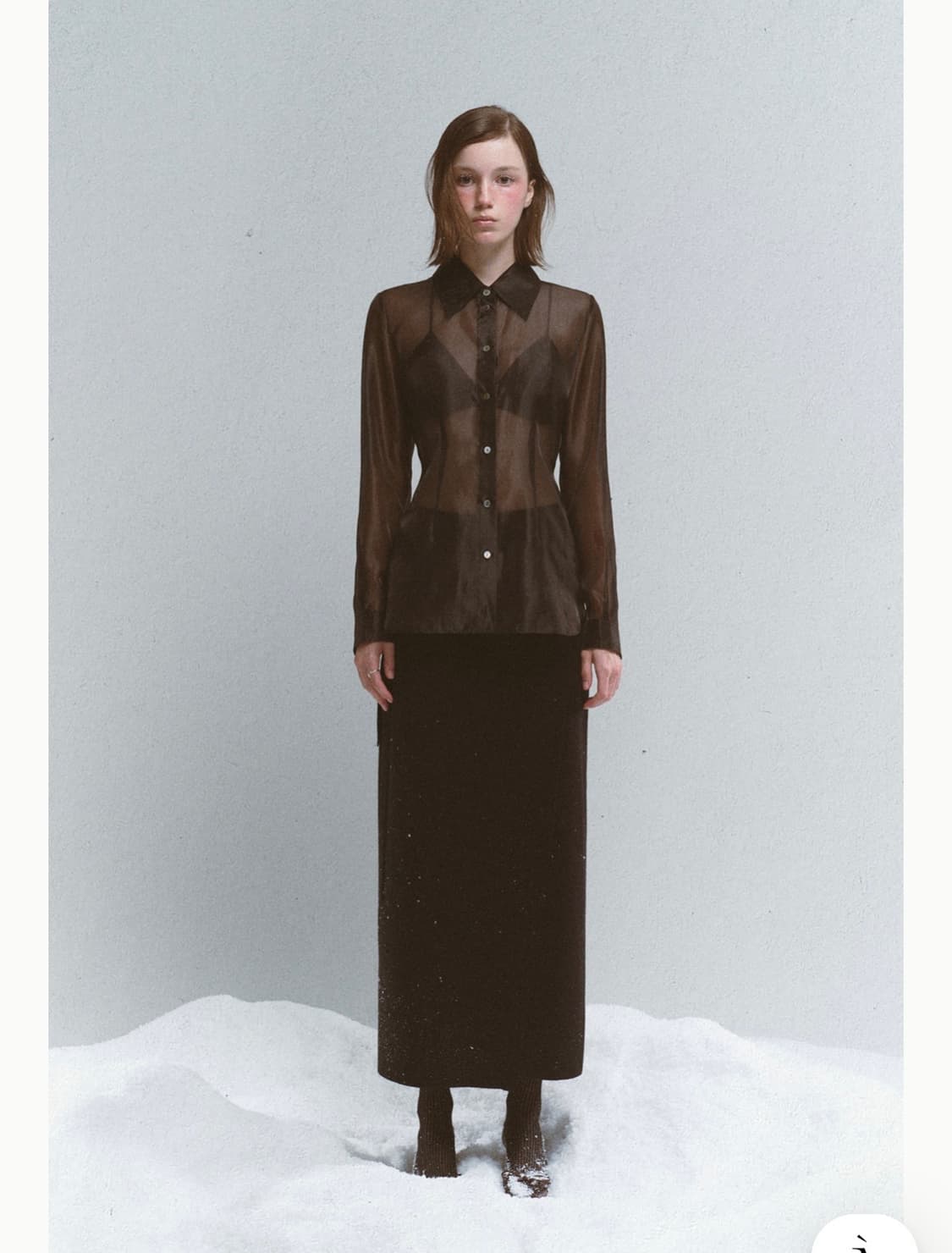 아비에무아) 실키 시어 슬림 셔츠 BK 1 상품이미지4