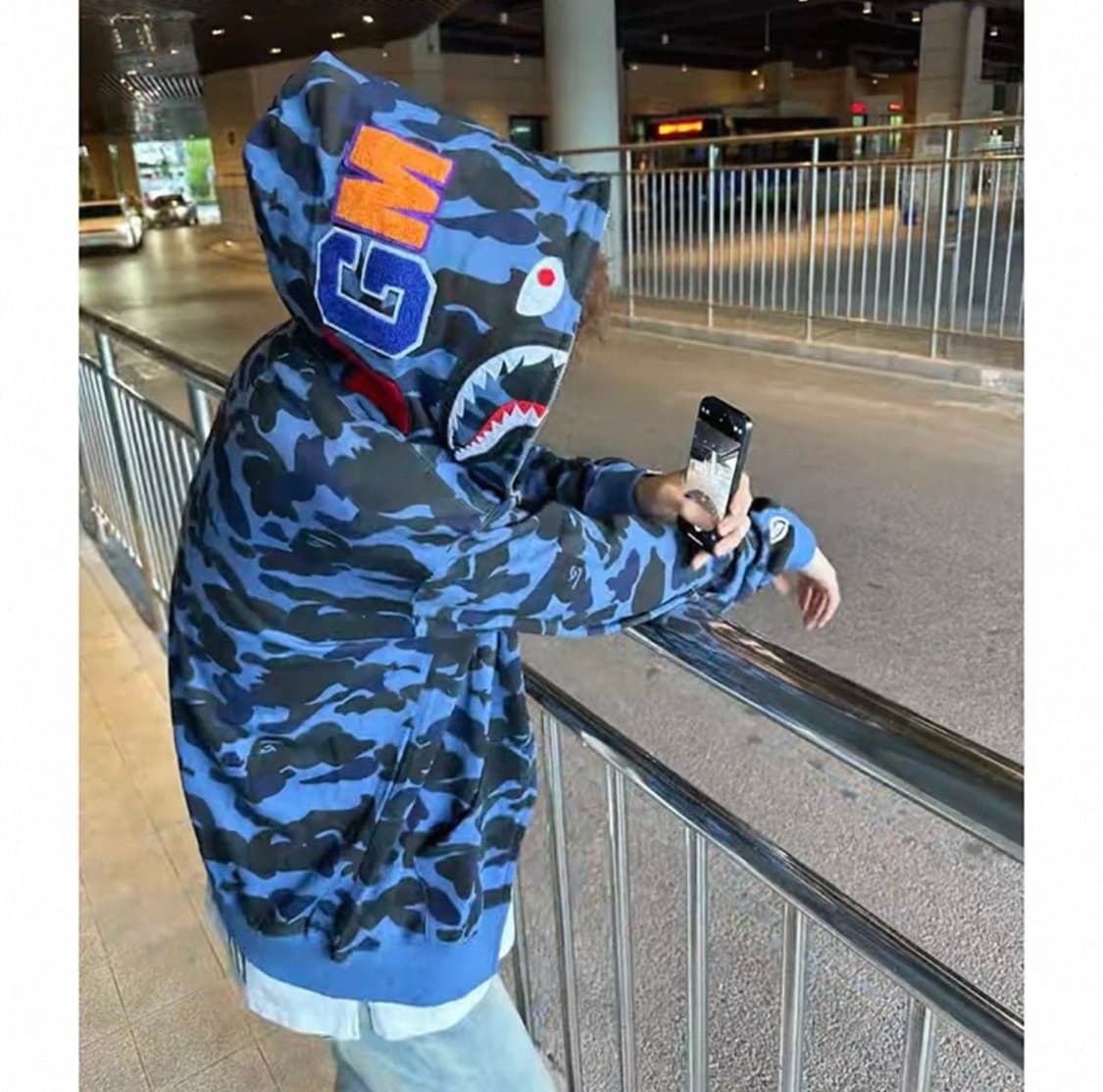 BAPE 베이프 컬러 카모 샤크 풀 집업 네이비 상품이미지1