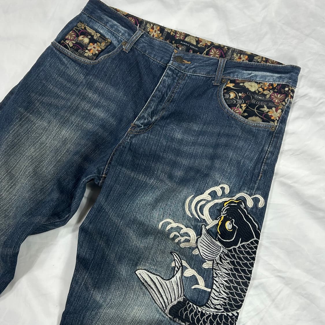 [memory special] 재팬 오리엔탈 잉어자수 데님팬츠 상품이미지3