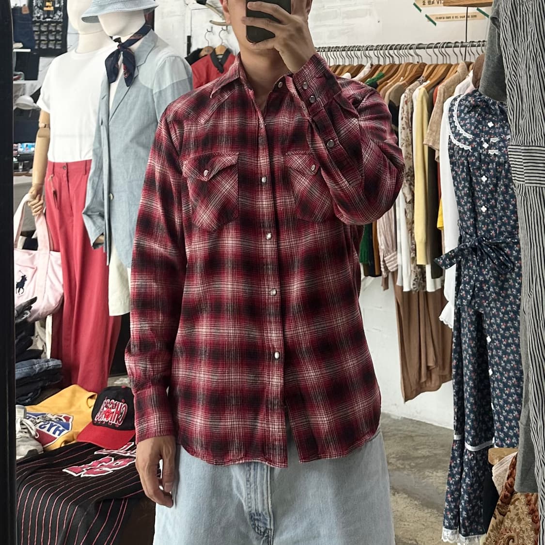 (착용컷) Penfield 웨스턴 체크 셔츠 (남성용 98) 상품이미지3
