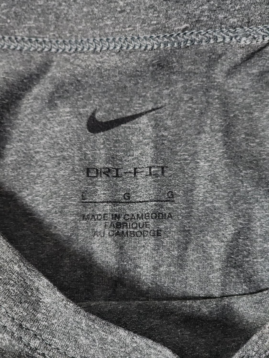 나이키 하이버스 Dri-FIT UV 헤더 그레이 반팔 티셔츠 L 상품이미지4
