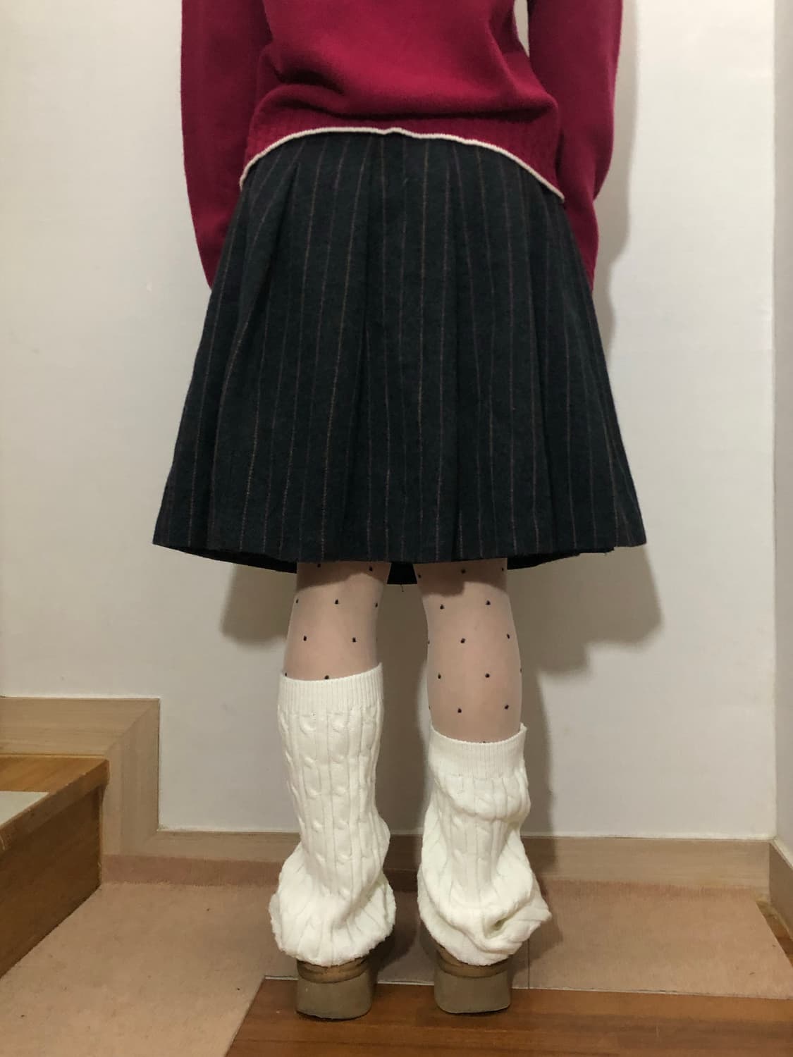 빈티지 그레이 비비드 스트라이프 스커트 상품이미지7