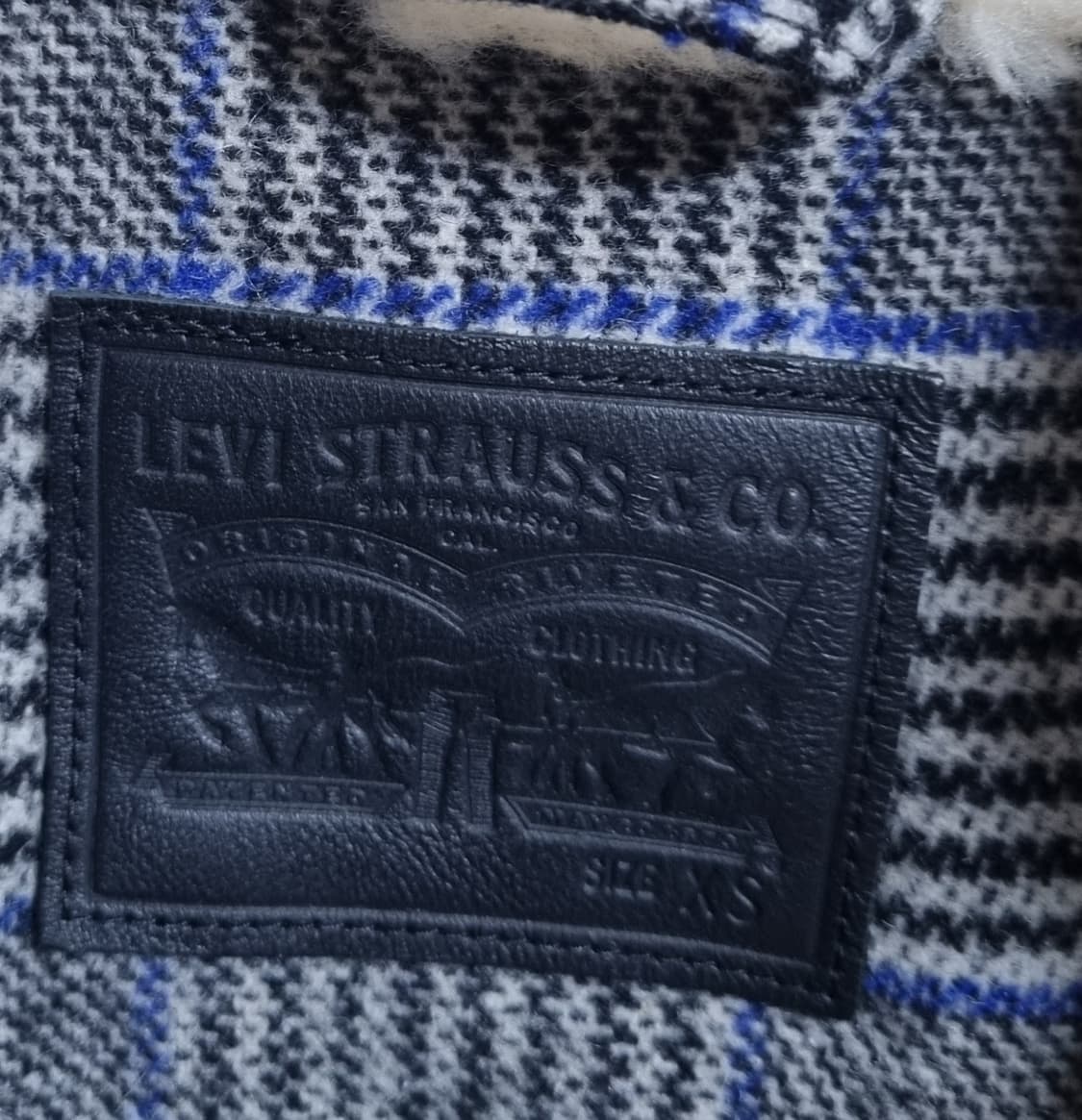 XS (44) 리바이스 울혼방 체크코트 상품이미지3