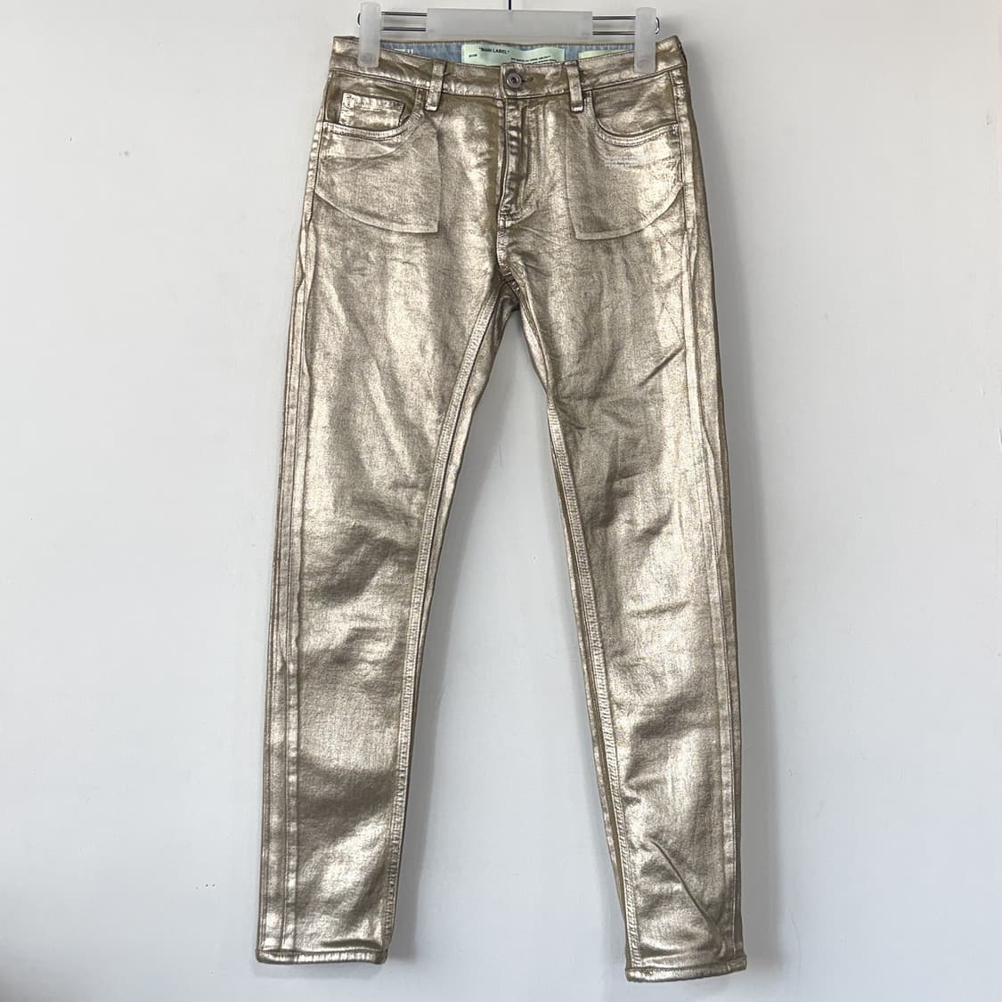 오프화이트 메탈릭 스키니 진 (27) 상품이미지1