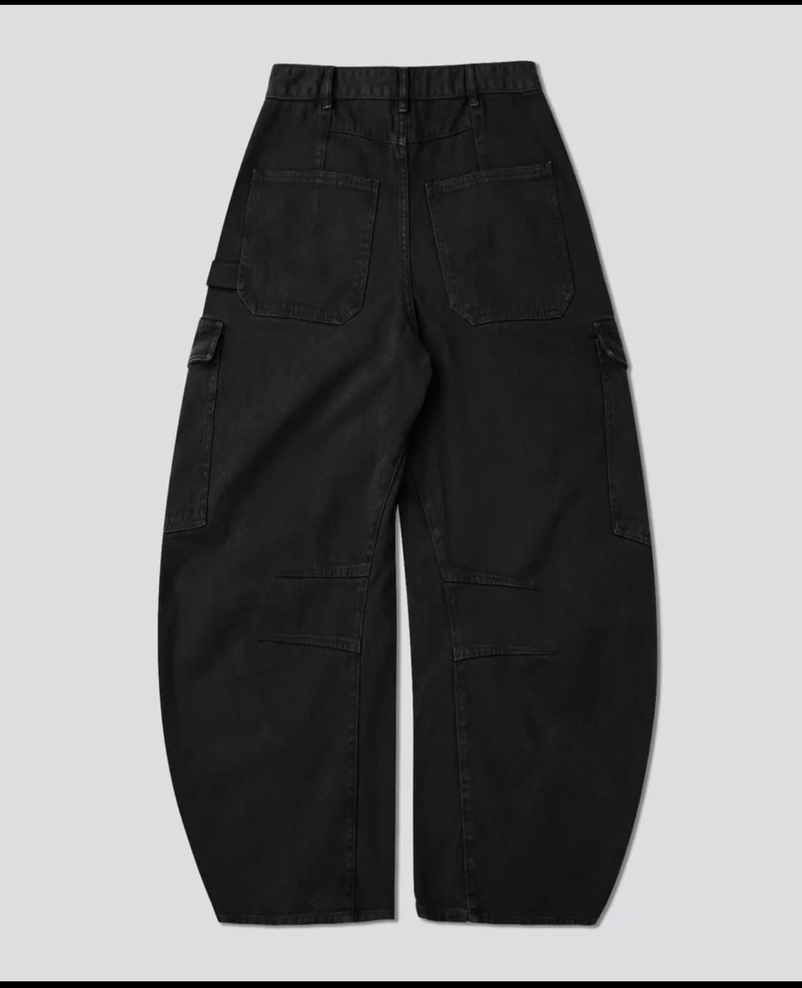 르아브 스플릿 아크 커브드 카고 팬츠 블랙 상품이미지3