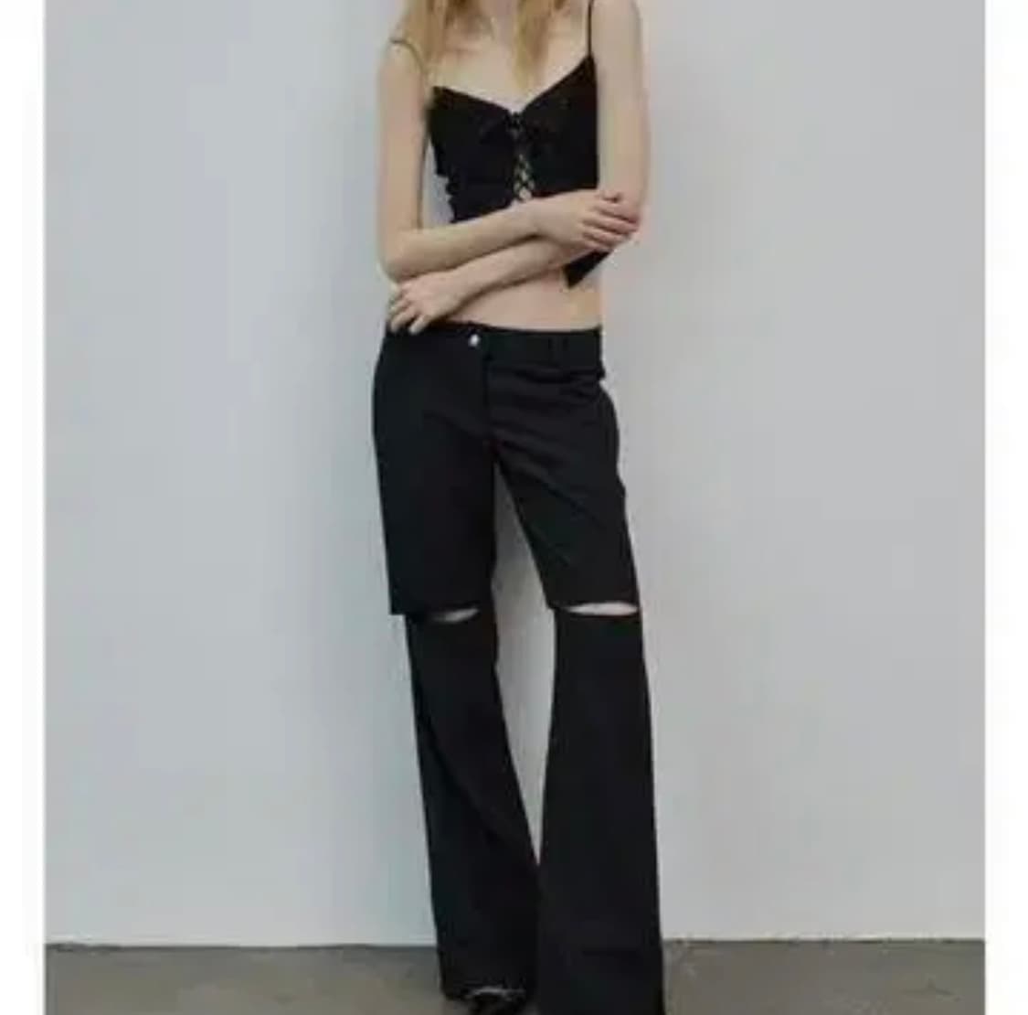 [S] 보헤미안서울 로우라이즈 슬랙스 블랙 상품이미지1