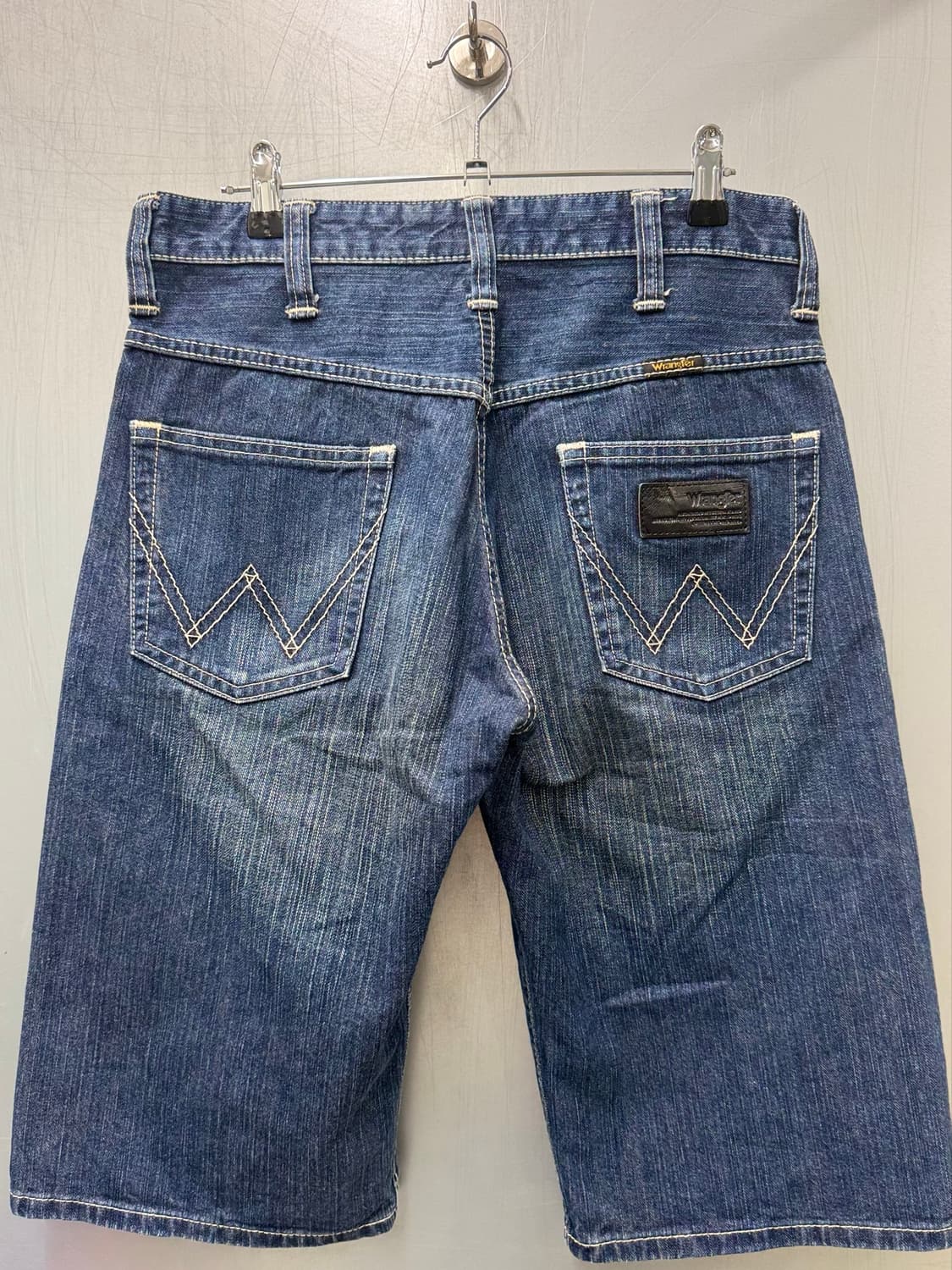 Wrangler 랭글러 블루 데님 워싱 하프 팬츠 상품이미지3