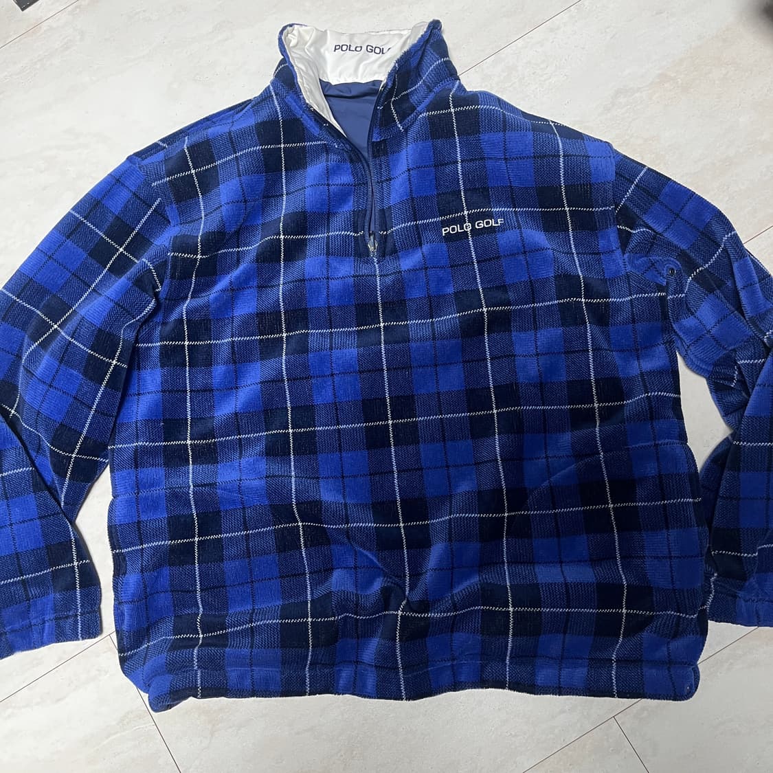 90s POLO 폴로 골프 양면 후리스 아노락 하프집업 S (사이즈감L) 상품이미지1