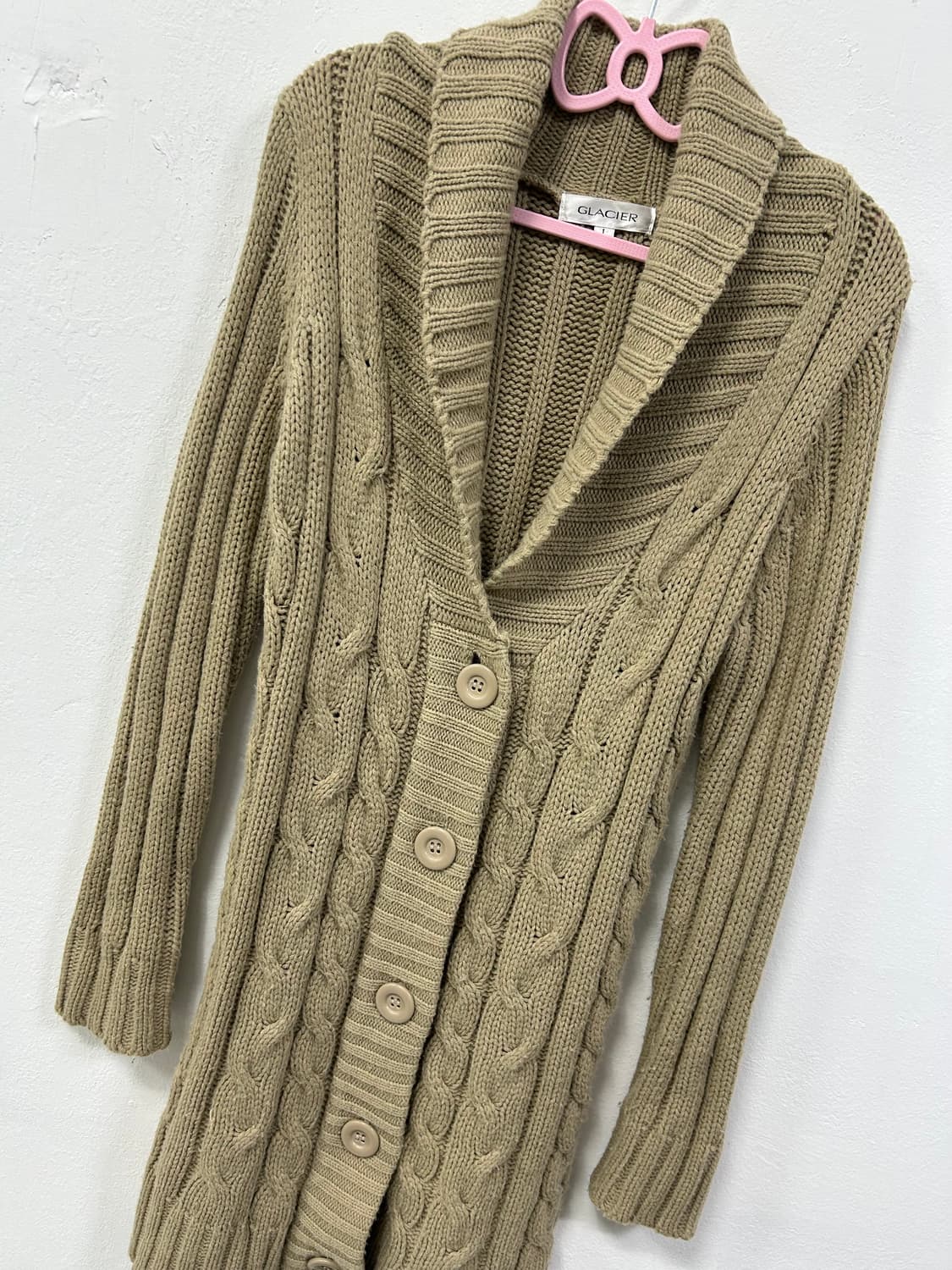 [GLACIER] 라떼갸루 베이지 리락쿠마 니트 가디건 상품이미지6