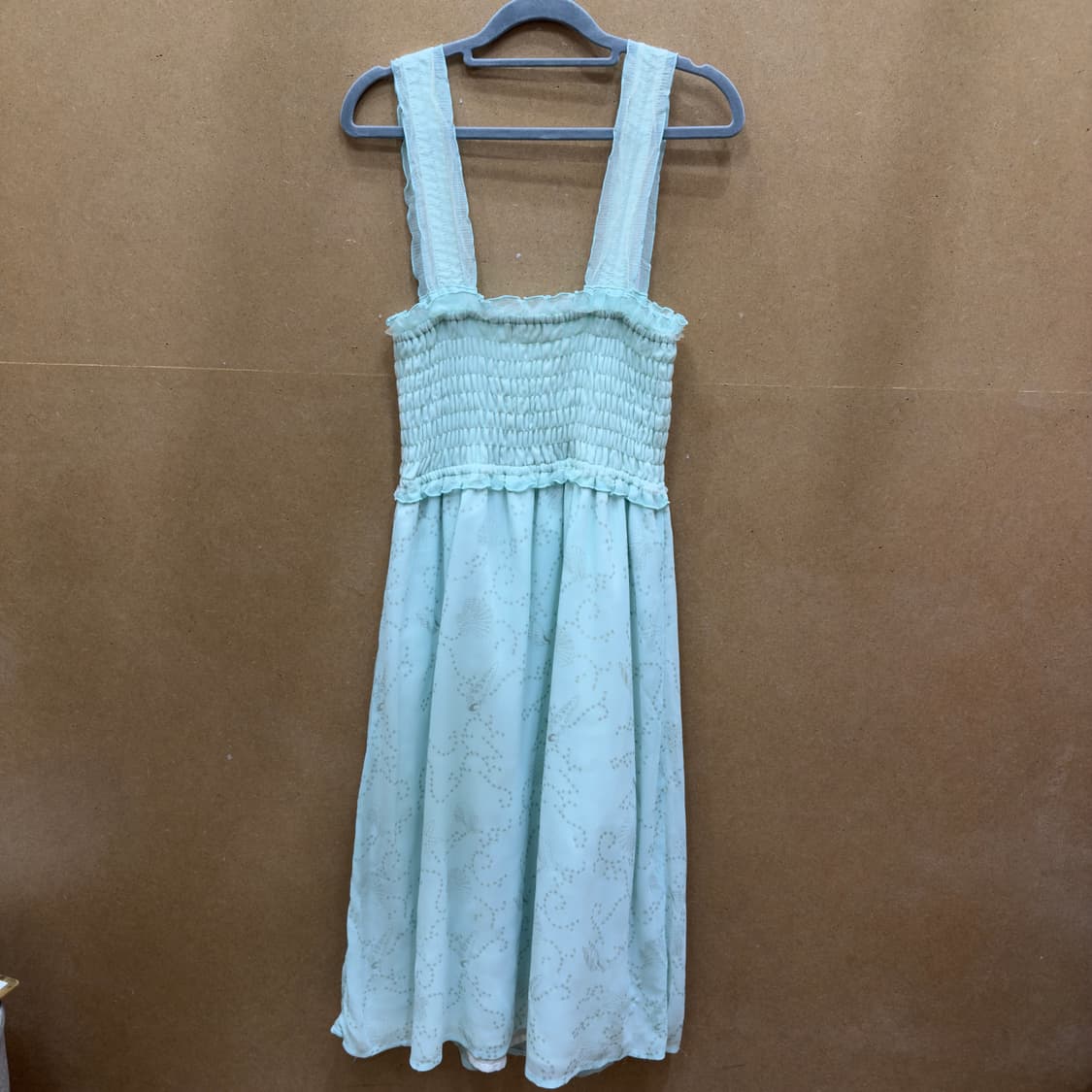 시크릿허니 쉘 패턴 스모킹 롱원피스 (민트) 상품이미지10