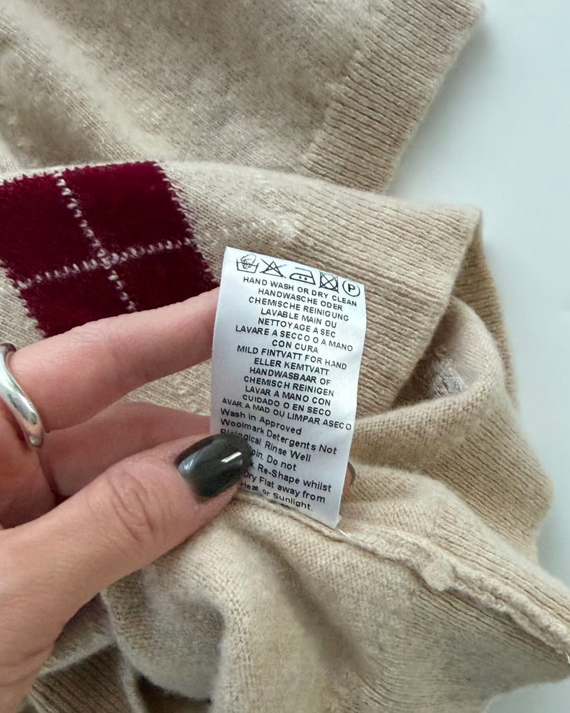 Burberry 버버리 베이지컬러 아가일패턴 반팔 니트 상품이미지7