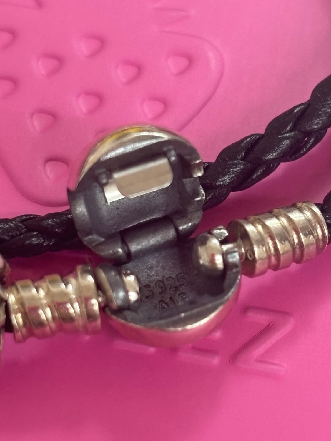 판도라 블랙 우븐 레더 브레이슬릿 상품이미지2