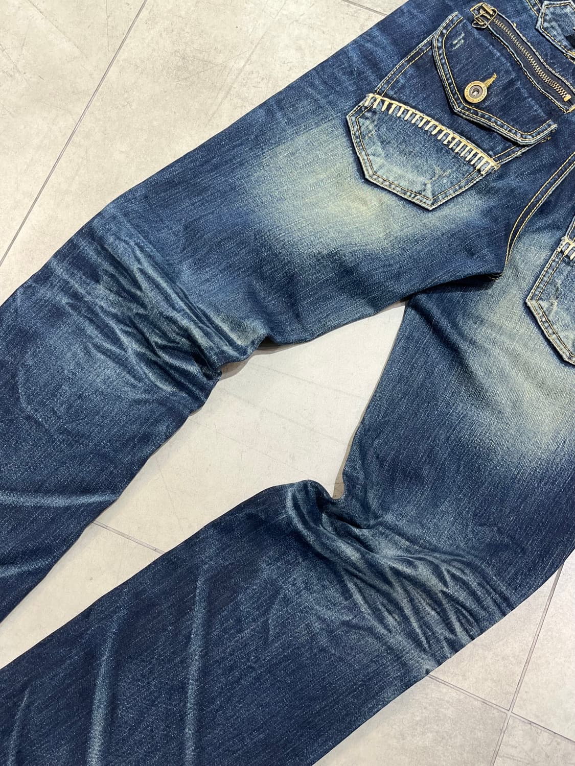 일본 빈티지 Lolita jeans 락펑크 지퍼 와이드 데님 팬츠  상품이미지8