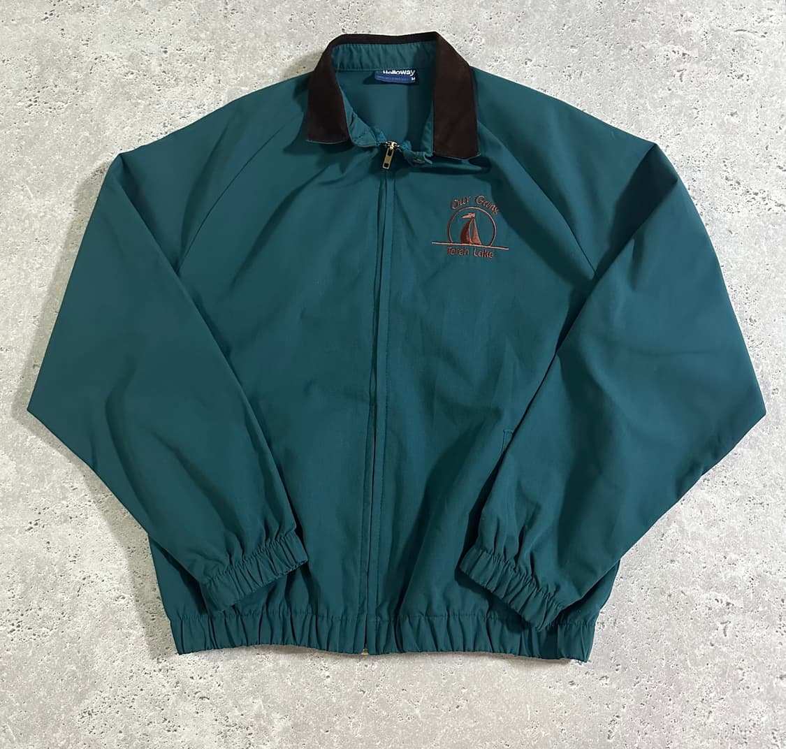 90sUSA 그린 스웨이드 카라 상품이미지2